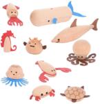 TickiT Sea Creatures, set 10 animale marine din lemn (TIK-73518)