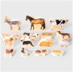 TickiT Blocuri din lemn cu animale domestice, 15 piese (TIK-73598)