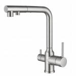 CHDE Háromutas csaptelep Chde LiVra Inox Acél IX Acél kifolyócső Ww (BKT2-LIvRA)