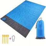SNM Strand Piknik Takaró Nagy Strandszőnyeg 200x210cm Kemping Vízálló Hering (D13 NIEBIESKI)