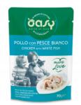 Oasy More Love csirkés-fehér hallal macskaeledel 70g-os tasakban
