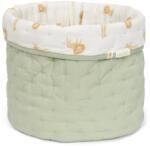 Little Dutch Cos de depozitare matlasat mediu din bumbac organic - 30 x 25 - Green Leo Safari - Little Dutch