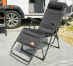Berger Sezlong pliant CampTime Bari, design compact cu 6 pozitii, NEGRU