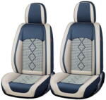 Carguard Huse auto premium 5 locuri Carguard Deluxe piele ecologica perforata si textil - albastru - alb (MT-13180629)