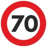 MTR Indicator limitare viteza autocolant 70 km ora o12 (MT-12217351)