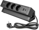 GTV Priza birou BASCO, 3xSHUKO, USB A+C, negru (AE-GMBAS3S2U-20)