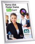 Procart Rama click aluminiu, expunere afise si postere in format a0, colturi drepte, fixare orizontala sau verticala pe perete (ALB-RAMACLICKA0)