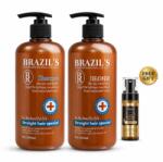 Brazil's Set Profesional Brazil's cu Keratină - Șampon 500 ml + Tratament 500 ml + Ulei Cadou (KIT-BRAZILS-2)