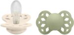 BIBS Infinity suzete simetrice din silicon 2 buc - mărimea 2 Variantă: Ivory / Sage
