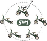 Petite&Mars PETITE&MARS Tricicletă multifuncțională 5în1 Turbo Variantă: Misty Green