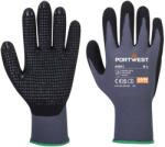 Portwest DERMIFLEX PLUS A351 / Mănuși înmuiate în nitril nisipos cu ținte - gri/negru XXXL (A351G8RXXXL)