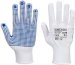 Portwest POLKA DOT A110 / Mănușă din nailon cu ținte din PVC - alb/albastru M (A110WBRM)