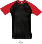SOL´S FUNKY / Tricou raglan bărbătesc bicolor - negru/roșu M (25119081402)