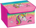 ZOLA Cutie pliabila, Zola®, pentru depozitare, cu capac, roz cu unicorn, 40x30x25 cm