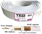 Ted Electric Cablu coaxial TED 75 ohm RG6 CU si tresa CCA, rola 100m TED002358 - TED ELECTRIC Cablu_coaxial_TED002358 (Cablu_coaxial_TED002358)