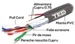 Ted Electric Cablu FTP cat. 5e Cupru + 2 fire x 0, 75 cupru multifilare de - TED ELECTRIC Rola 305m FTP + alimentare TED002389 (Rola 305m FTP + alimentare TED002389)