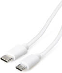 LogiLink USB-C 2.0 apa - USB-B micro 2.0 apa kábel, 0.3m fehér (CU0240) (CU0240)