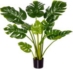 Homcom Műnövény, monstera, cserépben, 110 cm, zöld, fekete (830-431)