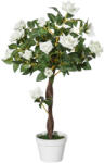 Outsunny Műnövény, kamélia, cserépben, 90 cm, fehér (844-340WT)
