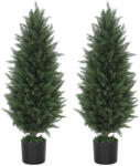 Homcom Műnövény, ciprus, cserépben, 2 db szett, 90 cm (83C-008V00GN)