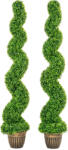 Homcom Műnövény, spirál buxus, cserépben, 2 db szett, 90 cm (830-794V02GN)