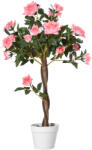 Outsunny Műnövény, kamélia, cserépben, 90 cm, rózsaszín (844-340)