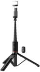 hoco. K34 Bluetooth szelfibot és tripod állvány távirányítóval és beépített LED lámpával 1.36m - fekete (6942007675246)