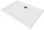 Mexen Flat Slim akril zuhanytálca 140 x 80 cm, fehér, fekete szifonnal (40108014B)