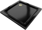 Mexen Flat Slim akril zuhanytálca 70 x 70 cm, fekete, arany szifonnal (40707070G)
