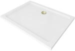 Mexen Flat Slim akril zuhanytálca 90 x 80 cm, fehér, arany szifonnal (40108090G)