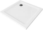 Mexen Flat Slim akril zuhanytálca 80 x 80 cm, fehér, fekete szifonnal (40108080B)