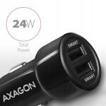 AXAGON PWC-5V5, Okos autós töltő, 2x port 5V-2.4A 2.4A, 24W