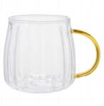 CHiATO Bordázott latte pohár CHiATO füllel arany színben 400 ml (ChiatoCupGrvGoH400ml)