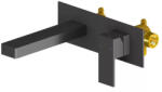 AREZZO design Cubefield szögletes fali mosdócsaptelep, gun metal AR-4403GM (AR-4403GM)