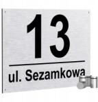 Printima Házszám Otthon Címtábla Házszám Ezüst 40x30 4 Távtartók (Tabliczka Adresowa Numerem Domu Antracyt 5329)