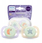 Philips Nyugtató Cumi Philips Avent Ultra Start Nighttime 0-2M 2X SCF075/17 (SCF075/17)