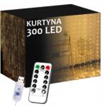 Focla Fényfüggöny Lámpa 300LED 3x3m Jégcsap Lámpa Erős Meleg Fehér (FOCLA SOPELKI 300LED)