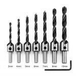 HANDY Fúrószár készlet süllyesztővel - fához - 3/4/5/6/7/8/10 mm Handy 10165 (10165)