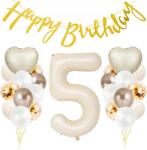  Születésnapi Dekoráció 5. Születésnapra Girland Lufik Happy Birthday Arany Bézs