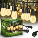 Focla Füzérlámpa Kertbe 15m 15x Led E27-es Izzó Vízálló IP65 (FOCLA_GE27-10-WW_NO.015)