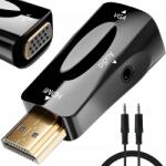 Verk Group Átalakító Adapter Hdmi Vga D-sub Audio Video Monitor Audio Mini Jack (06305)