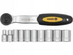 TOYA 1/4'' Racsni 5-14 Mm-es Dugókulcsokkal, Crv, 11 Db-os Készlet (58600)