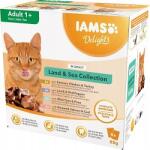 Iams Nedves macskaeledel Iams Delights Land & Sea in Gravy ízkeverék8x85g (8710255191096)