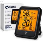 Sigos Szobahőmérő Időjárás Állomás Higrométer LCD Érintőképernyős Háttérvilágítás (TERMOMETR POKOJOWY STACJA POGODY)