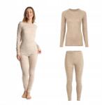  Női termo fehérnemű szett Woolcano Merino 100% SET0543 M (WLC-B5AP007-BEI)