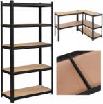 Gockowiak Fém könyvespolc Fekete 5 polcos 180x90x40 cm max 175 kg (5902340324110)