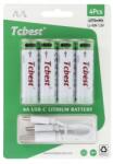 Tcbest 4x Aa R6 Akkumulátor Usb-c Töltőporttal Tcbest 1100mAh Kábel (6954457881818)