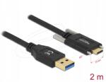 Delock 84019 Kábel; Usb A dugó, Usb C dugó; 2m; fekete; 24AWG, 30AWG; 10Gbps (84019)