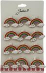 Flippy Set 12 Brose Martisor pentru Copii, Jolie, Model Curcubeu, cu Mesaj Zambeste, Multicolor (teo-128210)