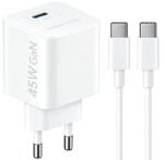Honor Choice Incarcator retea Honor Choice CP045E 45W GaN, 1x USB-C, cablu USB-C, Alb, 5504ALHP (5504ALHP)